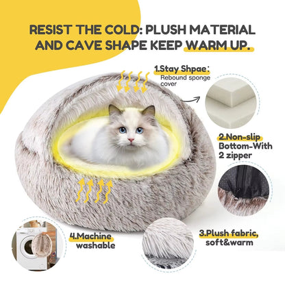 HappyPaws Store™ Soft Plush Pet Bed with Cover Round